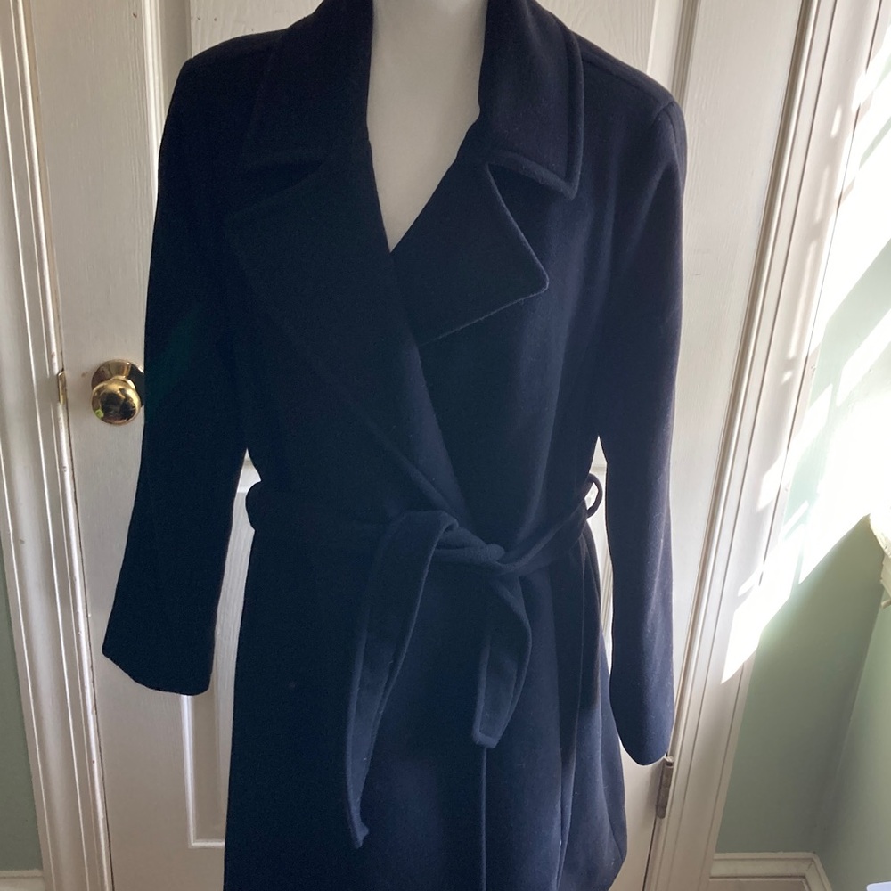 Ralph Lauren Black Wool Blend Belted Jacket